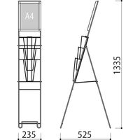 服部 ワイヤーカタログスタンド A4判1列3段 pr-130 1台
