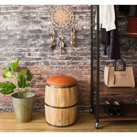 宮武製作所 MASALA（マサラ） 樽型スツール 座面レザー CH-L3650 1脚（直送品）