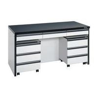 サカエ サイド実験台(キャビネットワゴン2台・引出し付) STAー15LAA 1個（直送品）