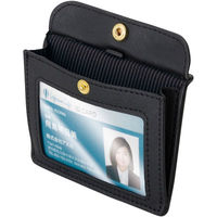 アスカ IDカードホルダー ワイドポケット ブラック ID05BK 3個（直送品）
