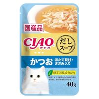 いなば CIAO チャオ だしスープ かつお ほたて貝柱・ささみ入り 国産 40g 16袋 キャットフード 猫用 パウチ
