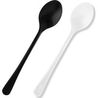 ヘッズ 無地スプーン-2/ブラック M-SNB2 1セット(1パック(100本)×2)