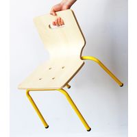 市場 PLETO キッズスチールチェア S イエロー PLC-3251YL-4 1セット（4脚入）（直送品）