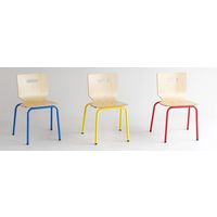市場 PLETO キッズスチールチェア M イエロー PLC-3252YL-4 1セット（4脚入）（直送品）