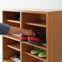 市場 PLETO シューズラック 幅610×奥行305×高さ1245mm ナチュラル PLR-3239NA 1台（直送品）