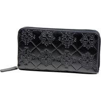 小田清 イタリアンレザーコイン分け長財布ブラウン 花柄型押し a1747430（直送品）