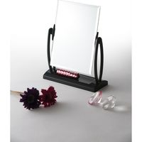 永井興産 スクエア卓上ミラーLUXY（ラグジー） 幅190×奥行75×高さ250mm ブラック NK-266 BK 1個（直送品）