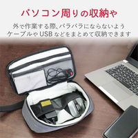 エレコム ガジェットポーチ/大容量/カジュアル/グレー BMA-F01XGY 1個（直送品）