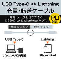 エレコム USB C-Lightningケーブル/準高耐久/1.0m/シルバー MPA-CLPS10SV 1個