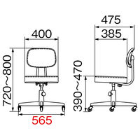 【組立設置込】コクヨ CR-1チェア 布張り レッド 1脚（直送品）