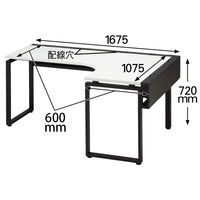 Ceha プレノデスクシステム L型天板デスク　右用　幅1675×奥行1075×高さ720mm 天板ホワイト/脚ブラック 1台（4梱包）（取寄品）