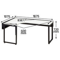 Ceha プレノデスクシステム L型天板デスク　左用　幅1675×奥行1075×高さ720mm 天板ホワイト/脚ブラック 1台（4梱包）（取寄品）