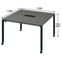 【組立設置込】コクヨ インベントFSデスク INVENT スクエア 平机 幅1200×奥行1200×高さ720mm アッシュブラウン×ブラック 1台（直送品）