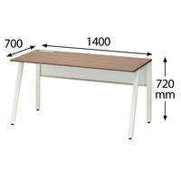 オカムラ VILLAGE VD-Aデスク 平机 幅1400×幅700×高さ720mm 天板ミディアムウォールナット/脚ホワイト 1台（取寄品）