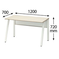 オカムラ VILLAGE VD-Aデスク 平机 幅1200×幅700×高さ720mm 天板ライトオーク/脚ホワイト 1台（取寄品）