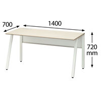 オカムラ VILLAGE VD-Aデスク 平机 幅1400×幅700×高さ720mm 天板ライトオーク/脚ホワイト 1台（取寄品）