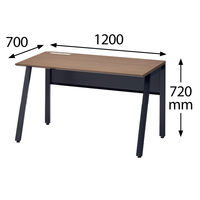 オカムラ VILLAGE VD-Aデスク 平机 幅1200×幅700×高さ720mm 天板ミディアムウォールナット/脚ブラック 1台（取寄品）