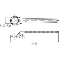 【防爆工具】BAXNO（バックスノ） 防爆60°片口メガネレンチ RBKO-36 対辺寸法：36mm RBKO-36 1本（直送品）