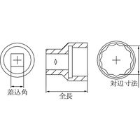 【防爆工具】BAXNO（バックスノ） 防爆ソケット RB4S-19 対辺寸法：19mm 1本（直送品）