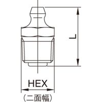 フローバル 鉄グリースニップル A型 PT1/8 NGA-01T 1箱(100個入)