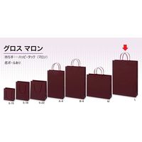 ササガワ 手提げ紙袋 グロス マロン L 383684 32-71048 1ケース:50枚(10枚ポリ入×5包)（直送品）