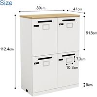 【軒先渡し】Y2K AKIRA ロッカー 4人用 2列2段 幅800×奥行410×高さ1130mm ナチュラル/ホワイト 1台（直送品）