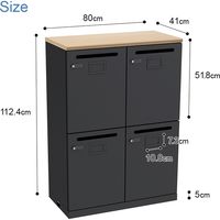 【軒先渡し】Y2K AKIRA ロッカー 4人用 2列2段 幅800×奥行410×高さ1130mm ナチュラル/ブラック 1台（直送品）