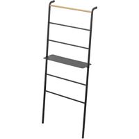 山崎実業 tower（タワー） ラダーハンガー ワイド 棚付 幅660×奥行250×高さ1600mm ブラック 773872 1台（直送品）