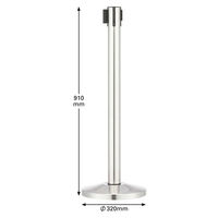 アスプルンド 自動ロック機能付きべルトポールパーティション スタンダード　シルバー（ベルト:ブルー） 1セット（8台（6梱包））