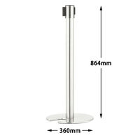 アスプルンド 自動ロック機能付きべルトポールパーティション スタッキング　シルバー（ベルト:ブルー） 1セット（8台（6梱包））