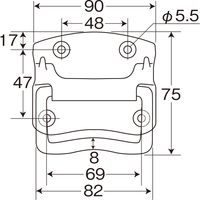 清水 トランク取手 電着塗装 黒 90 SH-TRT90 1セット（10個入）（直送品）