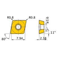 三菱マテリアル CBNインサート(ポジ) NPーCPGB080208GS2:BC8110 1個（直送品）