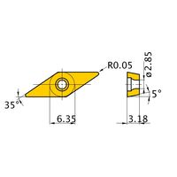 三菱マテリアル PCDインサート(ポジ) NPーVBGT1103V5RーF:MD220 1個（直送品）