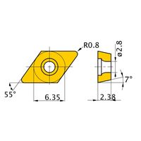 三菱マテリアル 旋削用インサート(ポジ) DCMT070208ーSV:NX3035 1セット(10個)（直送品）