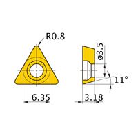 三菱マテリアル 旋削用インサート(ポジ) TPMX110308:NX2525 1セット(10個)（直送品）