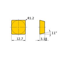 三菱マテリアル 旋削用インサート(ポジ) SPMN120312:HTI10 1セット(10個)（直送品）