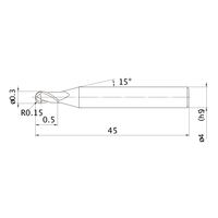 三菱マテリアル エムエスプラスエンドミル MP2SBR0015 1本（直送品）