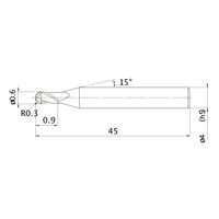 三菱マテリアル エムエスプラスエンドミル MP2SBR0030 1本（直送品）