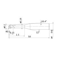 三菱マテリアル エムエスプラスエンドミル MP2XLBR0010N015 1本（直送品）