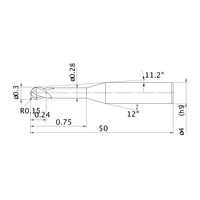 三菱マテリアル エムエスプラスエンドミル MP2XLBR0015N008 1本（直送品）
