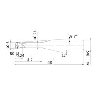 三菱マテリアル エムエスプラスエンドミル MP2XLBR0015N035 1本（直送品）