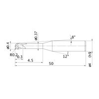 三菱マテリアル エムエスプラスエンドミル MP2XLBR0020N045 1本（直送品）