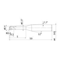 三菱マテリアル エムエスプラスエンドミル MP2XLBR0020N050 1本（直送品）