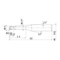 三菱マテリアル エムエスプラスエンドミル MP2XLBR0025N015S06 1本（直送品）
