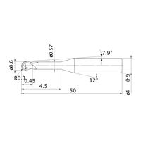三菱マテリアル エムエスプラスエンドミル MP2XLBR0030N045 1本（直送品）