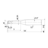 三菱マテリアル エムエスプラスエンドミル MP2XLBR0050N030S06 1本（直送品）