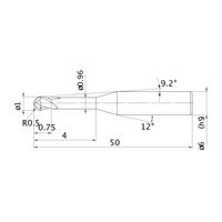 三菱マテリアル エムエスプラスエンドミル MP2XLBR0050N040S06 1本（直送品）
