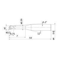 三菱マテリアル エムエスプラスエンドミル MP2XLBR0050N070 1本（直送品）