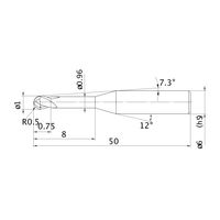 三菱マテリアル エムエスプラスエンドミル MP2XLBR0050N080S06 1本（直送品）