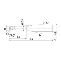 三菱マテリアル エムエスプラスエンドミル MP2XLBR0050N200S06 1本（直送品）